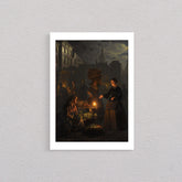 A Moonlit Vegetable Market,1855, Petrus Van Schendel, Poster
