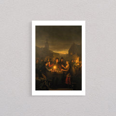 The Noordermarkt By Night, Amsterdam, 1840, Petrus Van Schendel, Poster