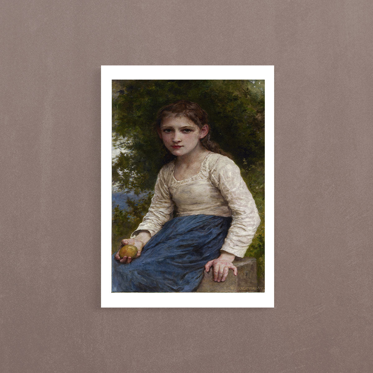 Girl With An Apple, 1905, William Bouguereau, Poster