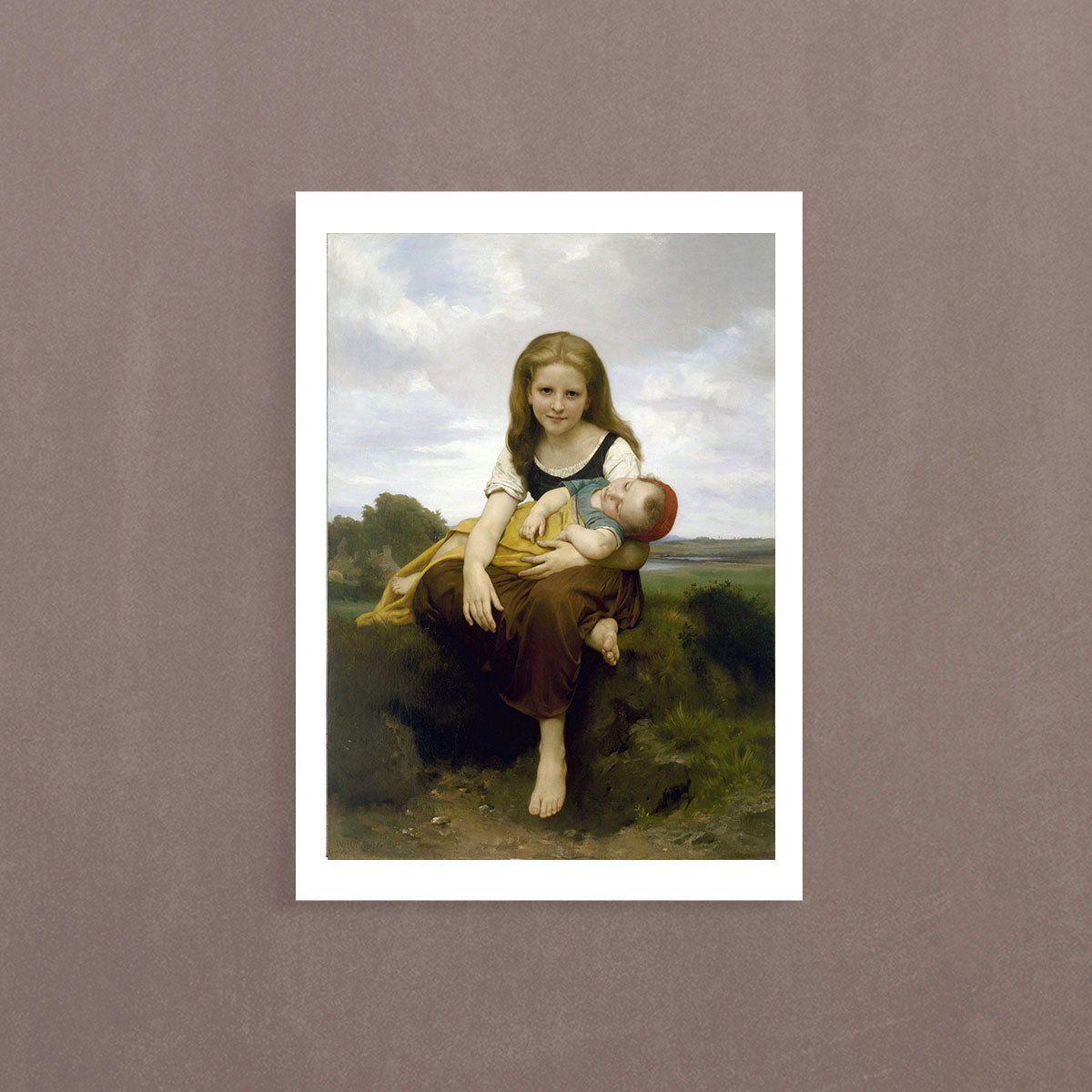 The Elder Sister, 1869, William Bouguereau, Poster