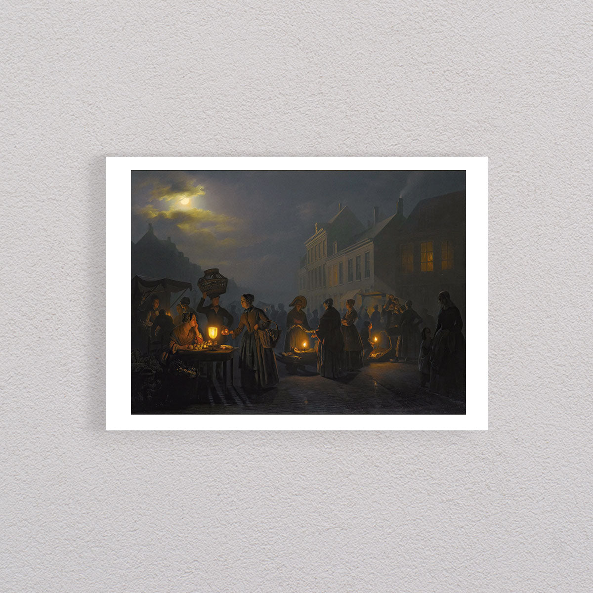 A Market At Dusk, 1843, Petrus Van Schendel, Poster