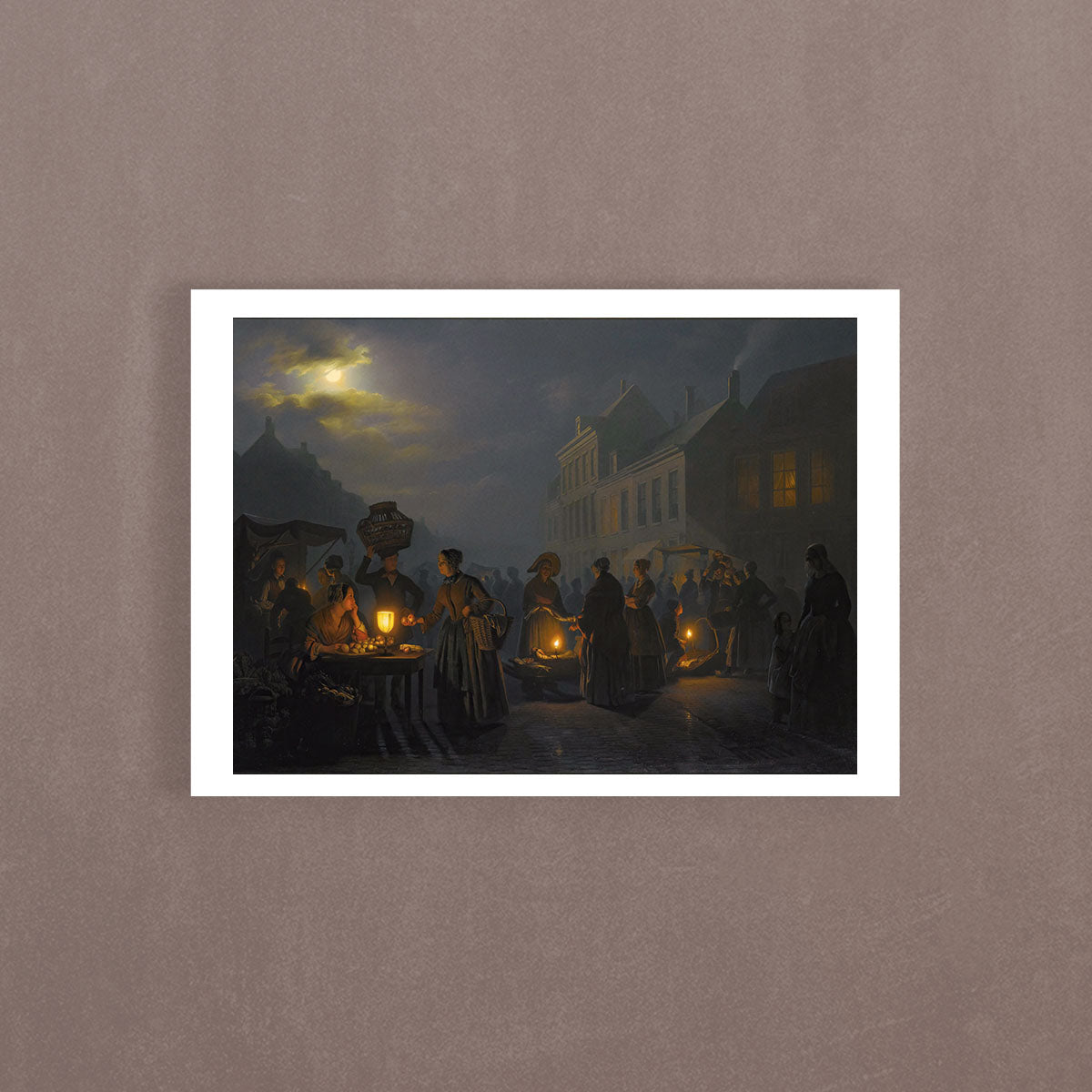 A Market At Dusk, 1843, Petrus Van Schendel, Poster