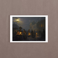 A Market At Dusk, 1843, Petrus Van Schendel, Poster