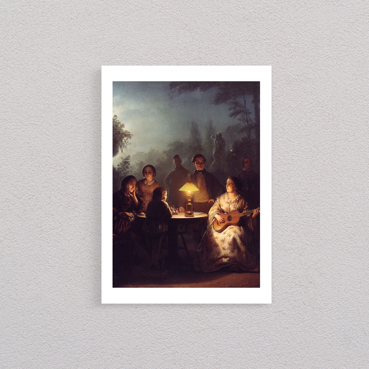 A Summer Evening By Lamp And By Moonlight, 1850, Petrus Van Schendel, Poster