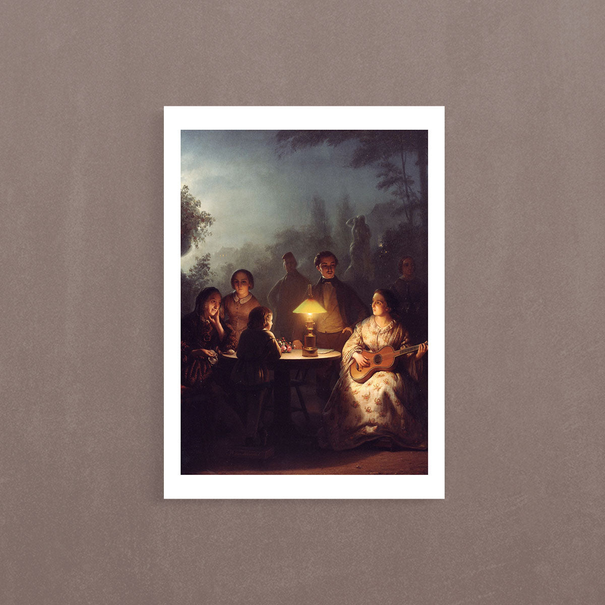 A Summer Evening By Lamp And By Moonlight, 1850, Petrus Van Schendel, Poster