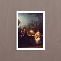 A Summer Evening By Lamp And By Moonlight, 1850, Petrus Van Schendel, Poster