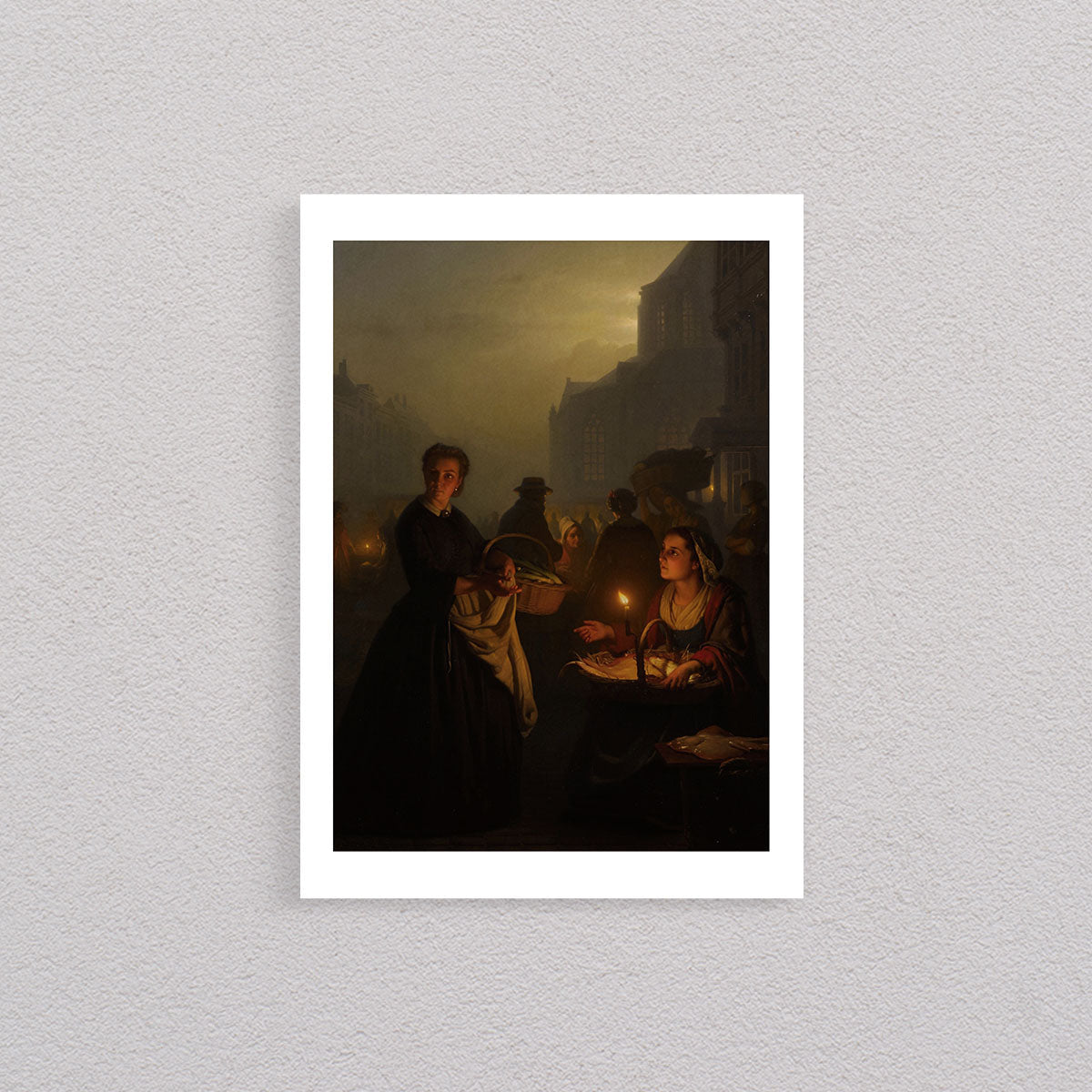 Fish Market At The Sint-Jacobskerk, 1866, Petrus Van Schendel, Poster