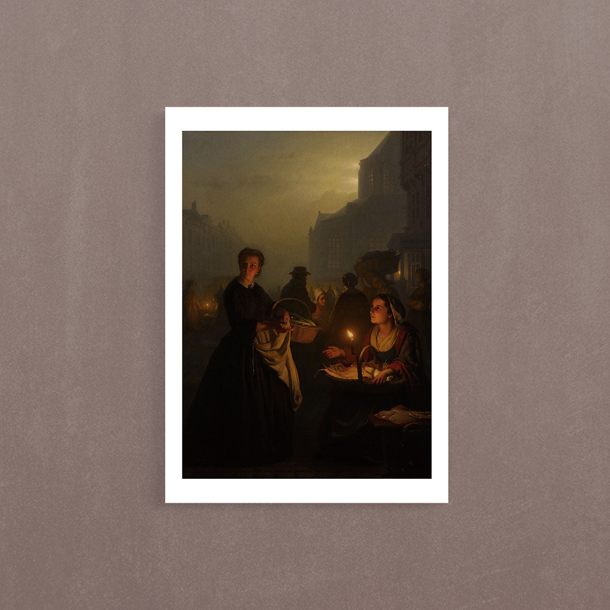 Fish Market At The Sint-Jacobskerk, 1866, Petrus Van Schendel, Poster