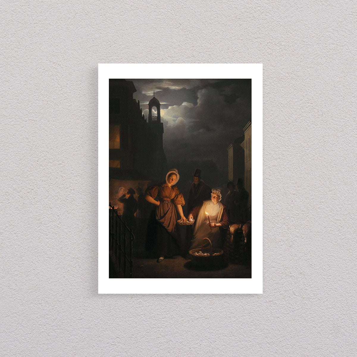 Night Market İn Rotterdam, 1870, Petrus Van Schendel, Poster