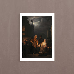 Night Market İn Rotterdam, 1870, Petrus Van Schendel, Poster