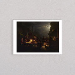 The Candlelit Market, 1856, Petrus Van Schendel, Poster