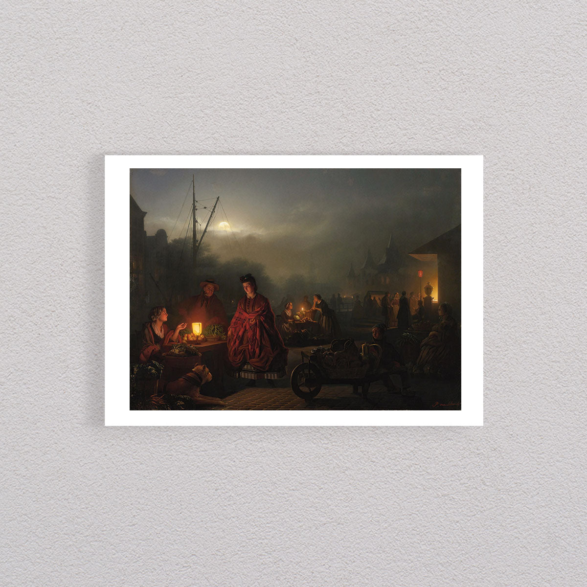 The Night Market, 1863, Petrus Van Schendel, Poster